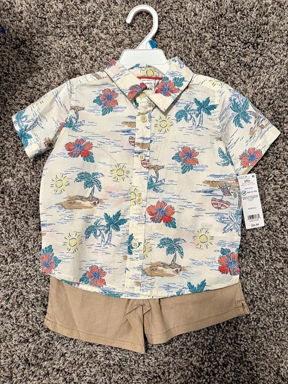Carters Boys Floral Matching Set Size 2T NWT